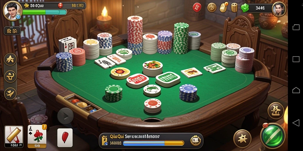 Tampilan gameplay seru dari permainan QiuQiu 3446.