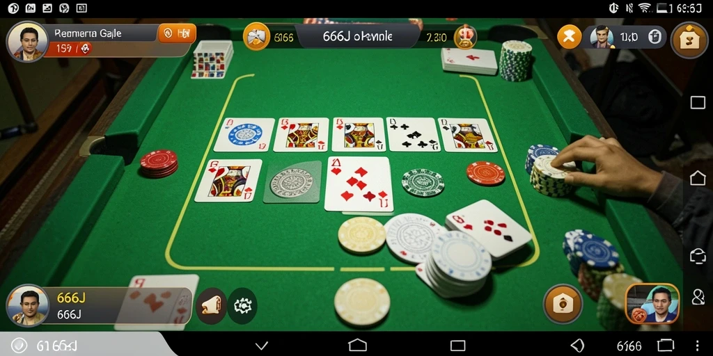 Tampilan gameplay yang menarik dalam 666J dengan berbagai fitur Gaple.
