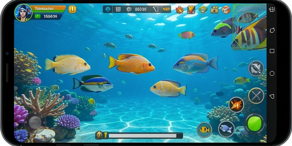 Tampilan gameplay Tembak Ikan yang seru di 66K.