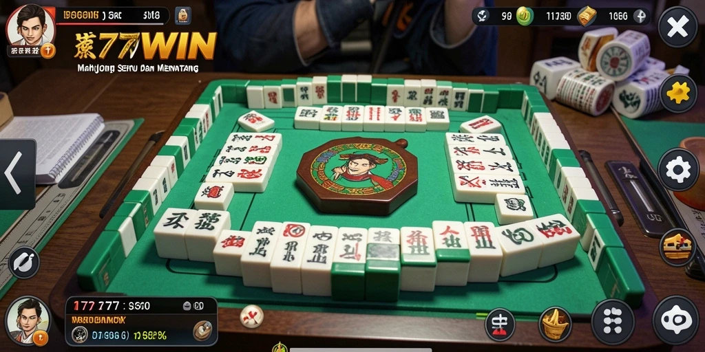 Screenshot gameplay 777WIN menampilkan suasana permainan Mahjong yang seru.
