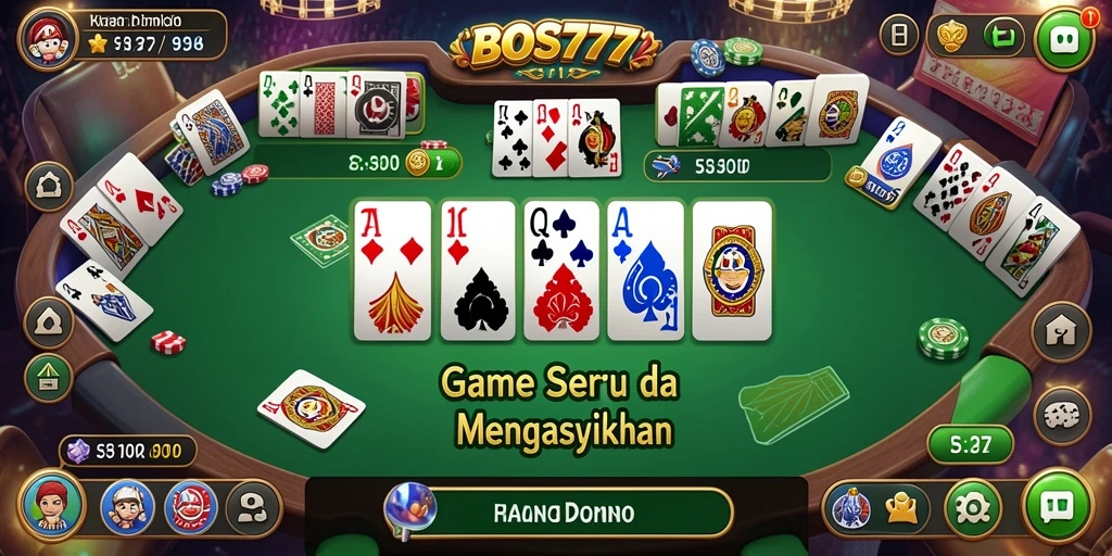 Tampilan gameplay domino yang seru dan menarik di BOS777.