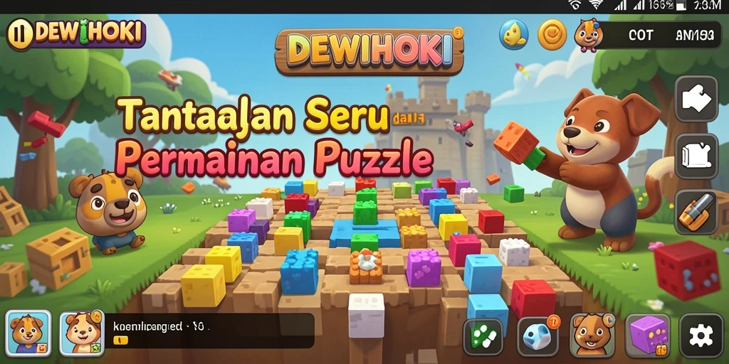 Tampilan gameplay DEWIHOKI menampilkan berbagai tantangan puzzle menarik.