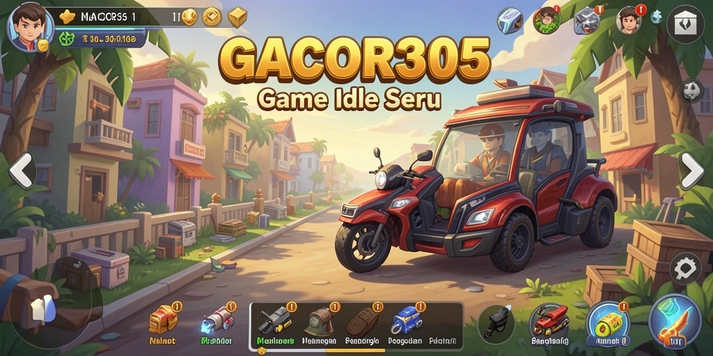 Tampilan permainan Idle dengan karakter yang bekerja otomatis.