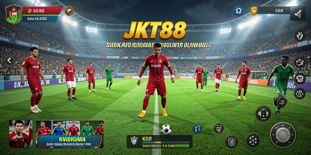 Gameplay epik JKT88 dengan suasana lapangan yang hidup.
