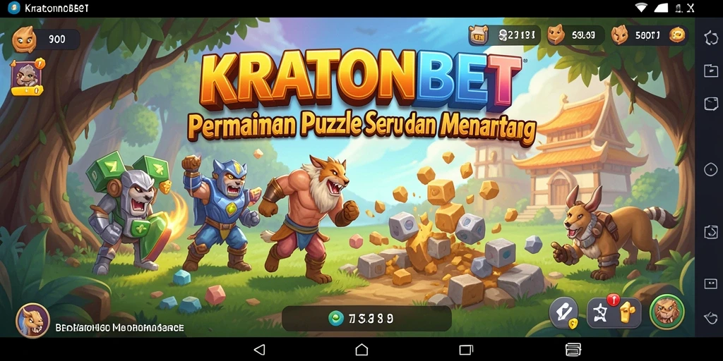 Tampilan gameplay seru KRATONBET di dalam level Puzzle.