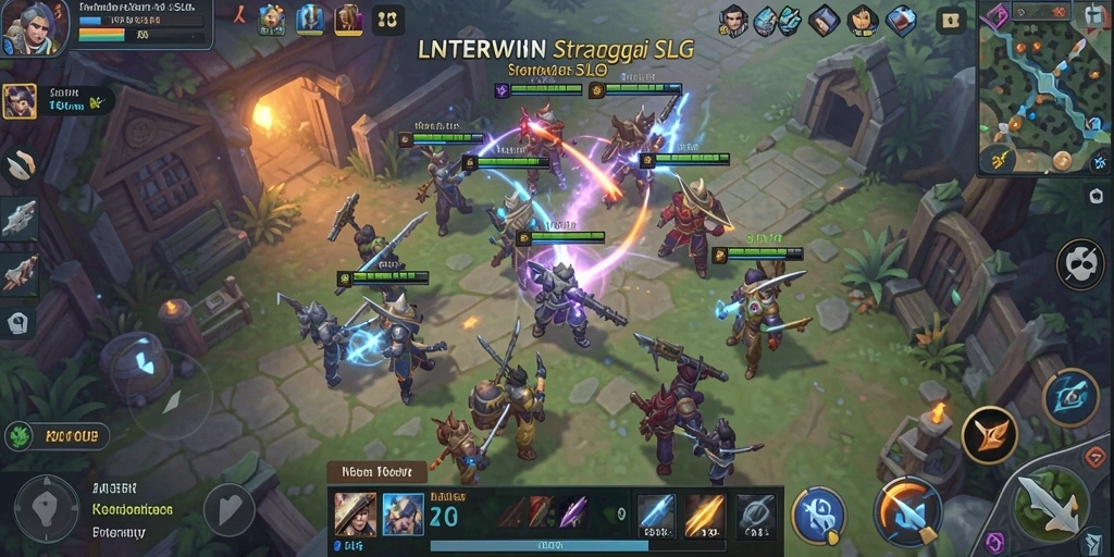 Tampilan gameplay mendalam dalam LNTERWIN yang mencerminkan strategi battle.