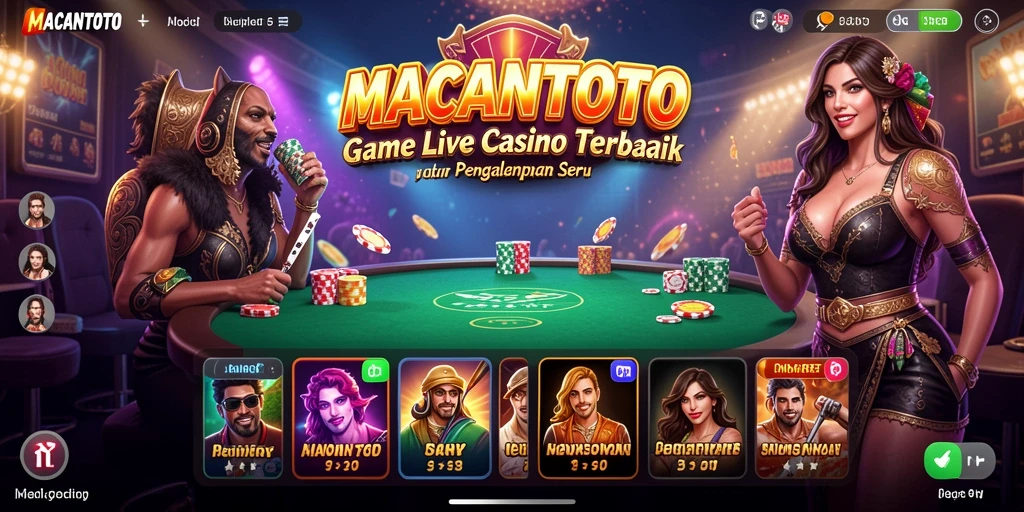 Screenshot gameplay live casino dari MACANTOTO dengan dealer profesional.