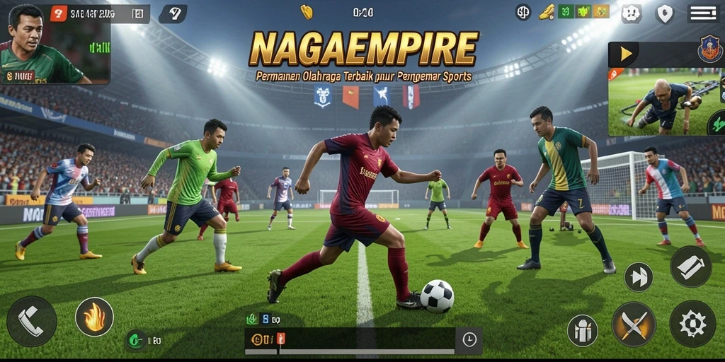 Tampilan gameplay menegangkan di NAGAEMPIRE dengan aksi olahraga seru.