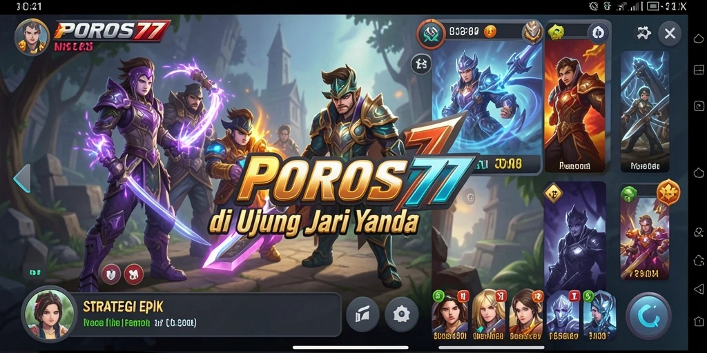 Tampilan gameplay POROS77 yang penuh aksi dan strategi mendalam.