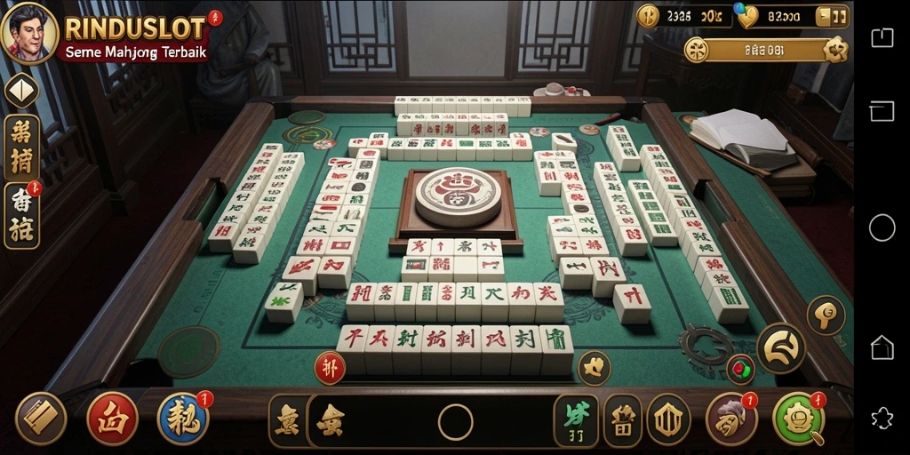 Screenshot gameplay RINDUSLOT menampilkan keseruan permainan Mahjong.