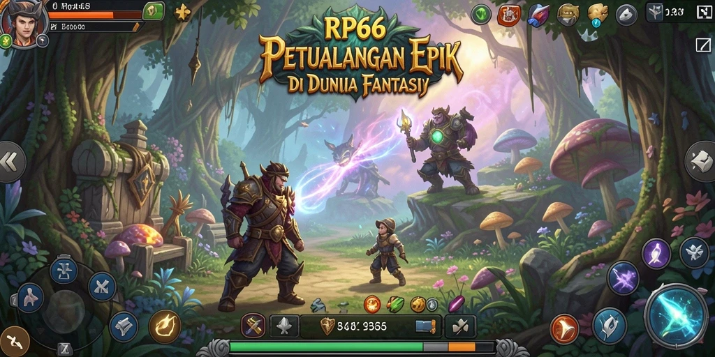 Screenshot gameplay RP66 menunjukkan aksi pertempuran yang mendebarkan di dunia fantasi.