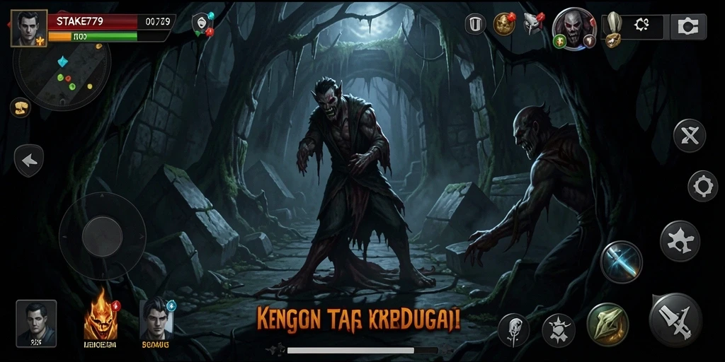 Screenshot STAKE779 menunjukkan suasana mencekam dan gameplay yang menegangkan.